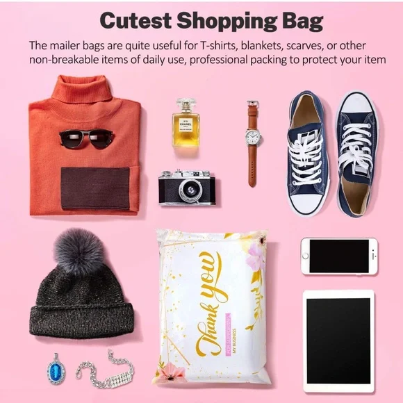 25 10X13 Poly Mailers Thank You Flowers Shipping Envelopes Bags PRICE IS FIRM - Picture 8 of 11